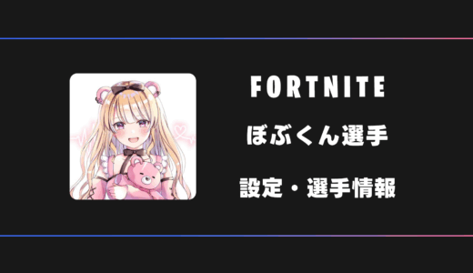 【FORTNITE】ぼぶくん選手の感度・設定・デバイス