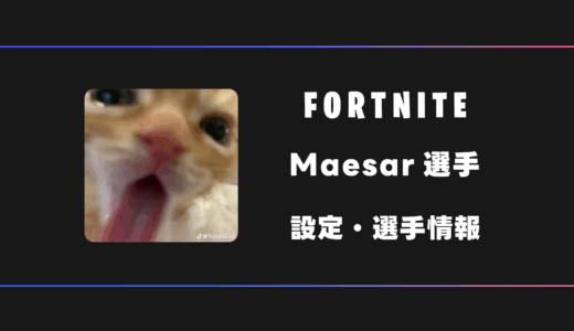 【FORTNITE】Maesar(まえさー)選手の感度・設定・デバイス