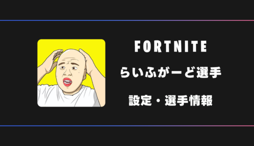 【FORTNITE】らいふがーど選手の感度・設定・デバイス