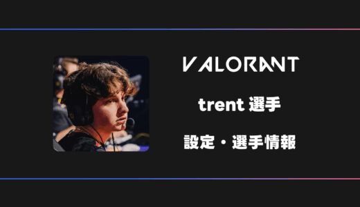 【VALORANT】trent(トレント)選手の感度・設定・デバイス