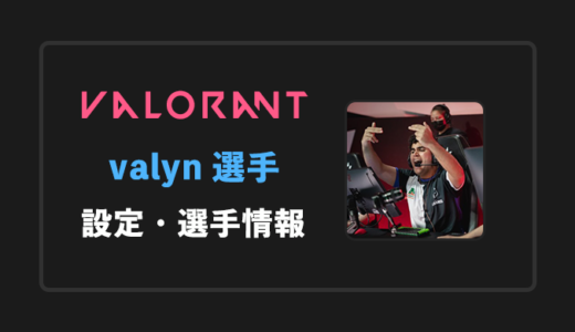 【VALORANT】valyn選手の感度・設定・年齢等