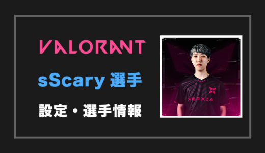 【VALORANT】sScary(スキャリー)選手の感度・設定・年齢等