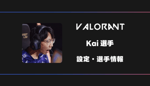 【VALORANT】Kai(カイ)選手の感度・設定・デバイス