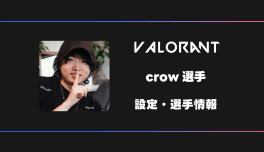 【VALORANT】crow(クロウ)選手の感度・設定・デバイス