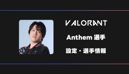 【VALORANT】Anthem(アンセム)選手の感度・設定・デバイス