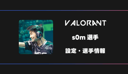 【VALORANT】s0m(ソム)選手の感度・設定・デバイス