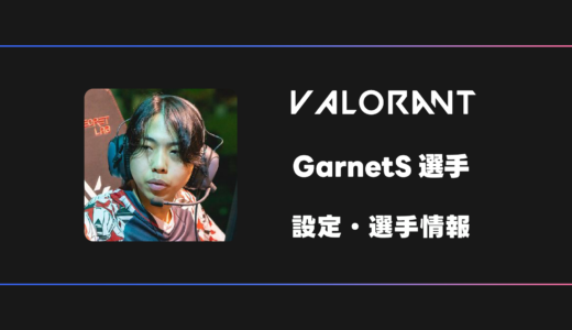 【VALORANT】GarnetS(ガーネッツ)選手の感度・設定・デバイス