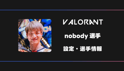【VALORANT】nobody(ノーバディ)選手の感度・設定・デバイス