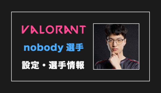 【VALORANT】nobody(ノーバディ)選手の感度・設定・年齢等