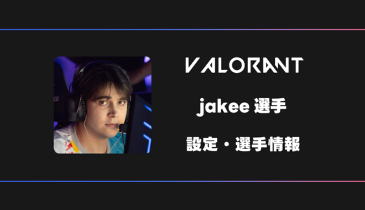 【VALORANT】jakee(ジェイキー)選手の感度・設定・デバイス