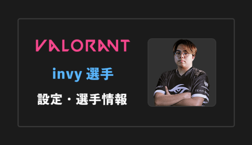 【VALORANT】Invy(インヴィー)選手の感度・設定・年齢等