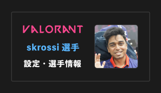 【VALORANT】SkRossi(エスケーロッシ)選手の感度・設定・年齢等