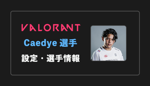 【VALORANT】Caedye(カエデ)選手の感度・設定・年齢等
