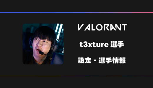 【VALORANT】t3xture(テクスチャ)選手の感度・設定・デバイス