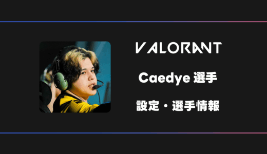 【VALORANT】Caedye(カエデ)選手の感度・設定・デバイス