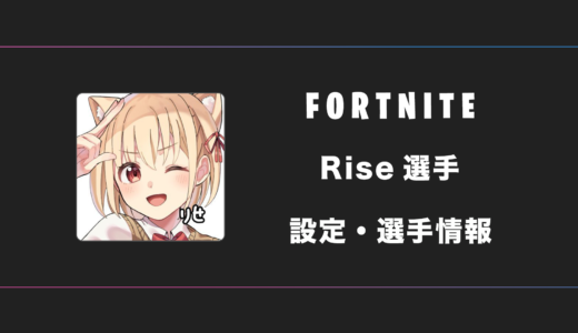 【FORTNITE】Rise(リセ)選手の感度・設定