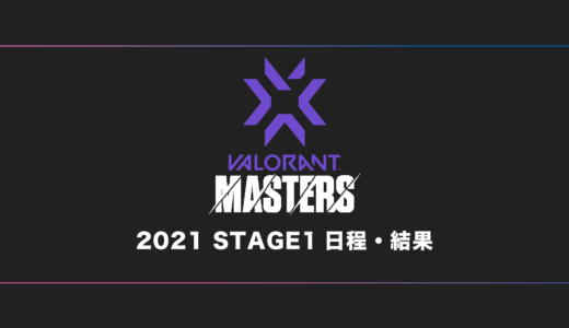 【VALORANT】VCT 2021 Stage1 Masters 大会日程・試合結果・順位表