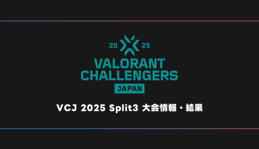 【VALORANT】VCJ 2025 Split3 試合結果・大会日程・順位表【SP3】