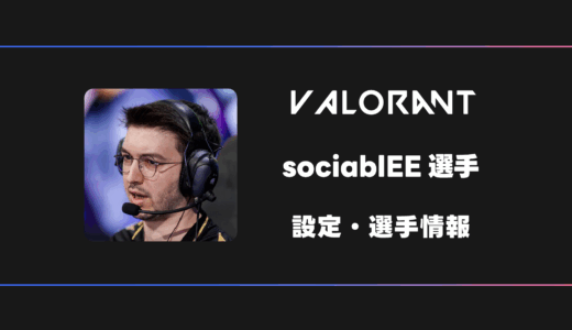 【VALORANT】SociablEE(ソーシャブル)選手の感度・設定・デバイス