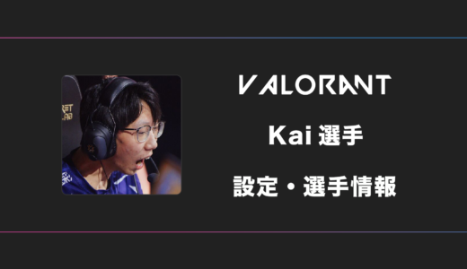 【VALORANT】Kai(カイ)選手の感度・設定・デバイス