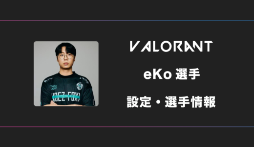 【VALORANT】eKo(エコー)選手の感度・設定・デバイス