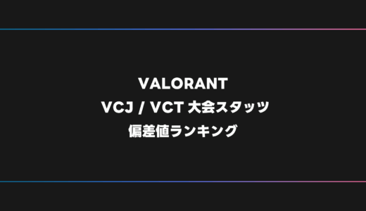 【VALORANT】VCJ・VCT大会スタッツ偏差値ランキング【2025年レーティング】