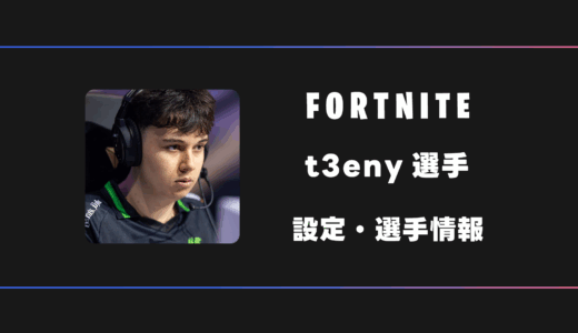 【FORTNITE】t3eny(ティーニー)選手の感度・設定・デバイス