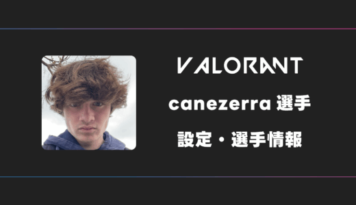 【VALORANT】canezerra(ケーンゼラ)選手の感度・設定・デバイス