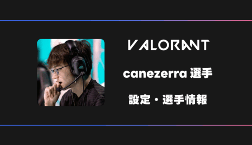 【VALORANT】canezerra(ケーンゼラ)選手の感度・設定・デバイス