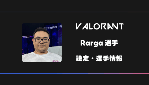 【VALORANT】Rarga(ラーガ)選手の感度・設定・デバイス