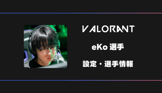【VALORANT】eKo(エコー)選手の感度・設定・デバイス