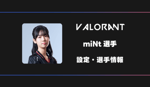【VALORANT】miNt(ミント)選手の感度・設定・デバイス