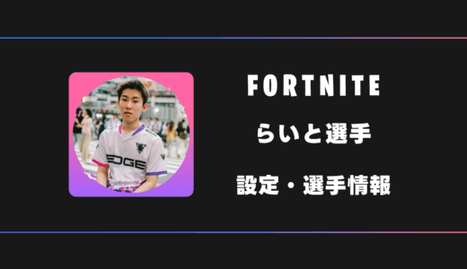【FORTNITE】Raito(らいと)選手の感度・設定・デバイス