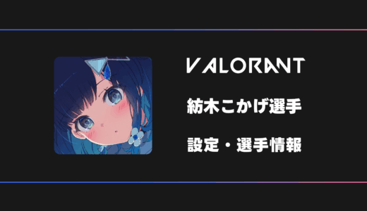 【VALORANT】紡木こかげ(つむぎこかげ)さんの感度・設定・デバイス