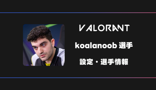 【VALORANT】Koalanoob(コアラヌーブ)選手の感度・設定・デバイス