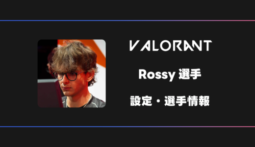 【VALORANT】Rossy(ロッシー)選手の感度・設定・デバイス