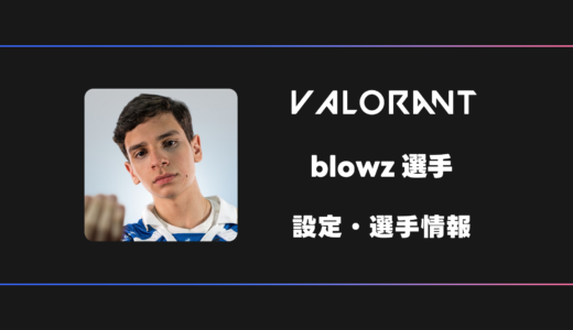 【VALORANT】blowz(ブロウズ)選手の感度・設定・デバイス