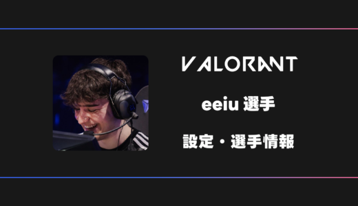 【VALORANT】eeiu(イーユー)選手の感度・設定・デバイス