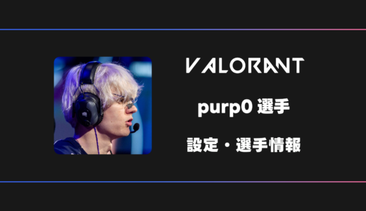 【VALORANT】Purp0(パーポ)選手の感度・設定・デバイス